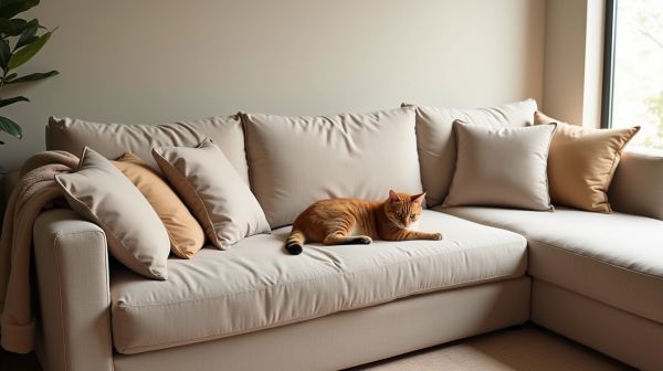 Une housse canapé chat pour protéger votre mobilier efficacement